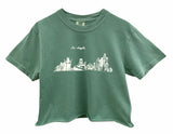 Los Angeles Hand-Drawn Graphic Pigment Dyed Unisex Cropped Tee - Color Options Available