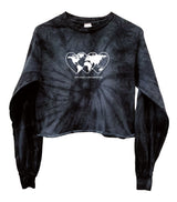 Love Revolution Graphic Tie-Dye Long Sleeve Unisex Cropped Tee - Color Options Available