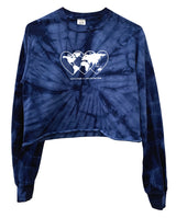 Love Revolution Graphic Tie-Dye Long Sleeve Unisex Cropped Tee - Color Options Available