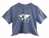 Love Revolution Graphic Garment-Dyed Relaxed Fit Unisex Cropped Tee - Color Options Available (Copy)