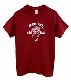 Make Art, Not War Rose Graphic Unisex Tee - Color Options Available