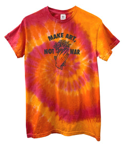 Make Art, Not War Rose Graphic Tie-Dye Unisex Tee - Color Options Available