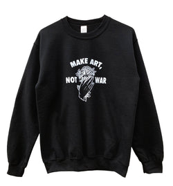 Make Art, Not War Black Graphic Unisex Crewneck Sweatshirt