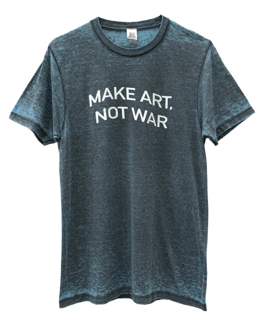 Make Art, Not War Blue Acid Wash Graphic Unisex Tee