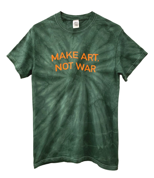 Make Art, Not War Green Tie-Dye Graphic Unisex Tee
