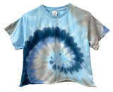 Tie-Dye Short Sleeve Unisex Cropped Tee, Hand Dyed