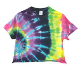 Tie-Dye Short Sleeve Unisex Cropped Tee, Hand Dyed
