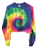 Tie-Dye Cropped Long Sleeve Unisex Tee, Hand Dyed