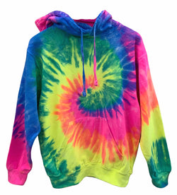 Neon Rainbow Tie-Dye Unisex Hoodie