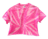 Neon Tie-Dye Short Sleeve Unisex Cropped Tee, Hand Dyed