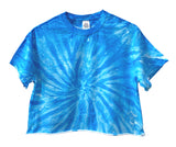 Neon Tie-Dye Short Sleeve Unisex Cropped Tee, Hand Dyed