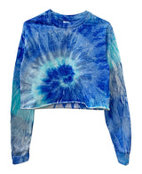 Tie-Dye Cropped Long Sleeve Unisex Tee, Hand Dyed