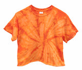 Tie-Dye Short Sleeve Unisex Cropped Tee, Hand Dyed Single Color