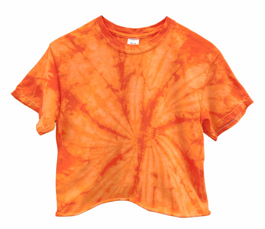 Orange Tie-Dye Unisex Cropped Tee