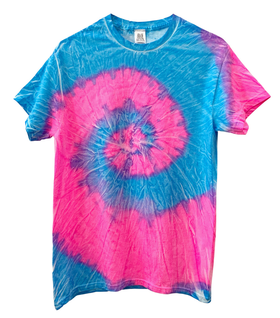 Neon Pink Blue Tie Dye Shirt