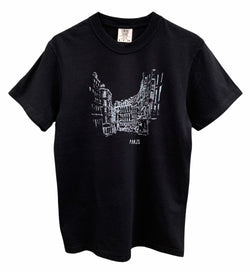Streets of Paris Graphic Unisex Pigment Dyed Tee - Color Options Available