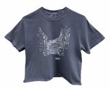 Streets of Paris Graphic Unisex Pigment Dyed Cropped Tee - Color Options Available
