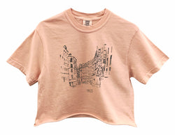 Streets of Paris Graphic Unisex Pigment Dyed Cropped Tee - Color Options Available