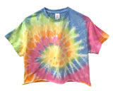 Pastel Tie-Dye Short Sleeve Unisex Cropped Tee, Hand Dyed
