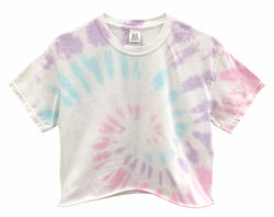 Peony Pastel Tie-Dye Unisex Cropped Tee