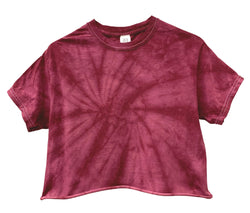 Tie-Dye Short Sleeve Unisex Cropped Tee, Hand Dyed Single Color