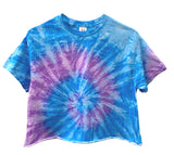 Tie-Dye Short Sleeve Unisex Cropped Tee, Hand Dyed