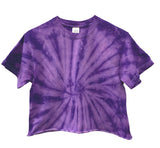 Tie-Dye Short Sleeve Unisex Cropped Tee, Hand Dyed Single Color