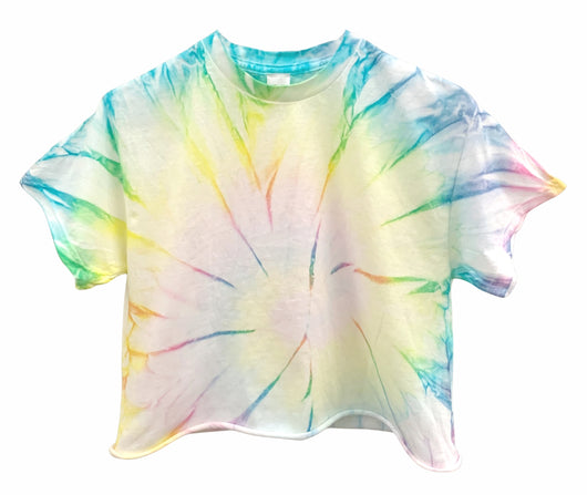 Rainbow Haze Tie-Dye Unisex Cropped Tee