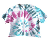 Tie-Dye Short Sleeve Unisex Cropped Tee, Hand Dyed