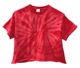 Tie-Dye Short Sleeve Unisex Cropped Tee, Hand Dyed Single Color