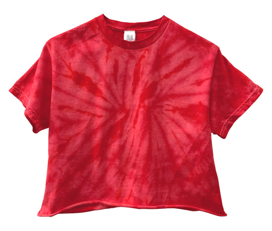 Cherry Red Tie-Dye Unisex Cropped Tee
