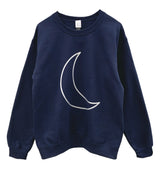 Silver Metallic Crescent Moon Unisex Crewneck Sweatshirt - Color Options Available