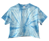 Pastel Tie-Dye Short Sleeve Unisex Cropped Tee, Hand Dyed