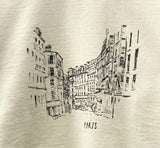 Streets of Paris Beige Graphic Crewneck Sweatshirt