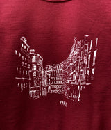 Streets of Paris Maroon Graphic Crewneck Sweatshirt