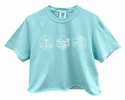 Sun and Surf Graphic Garment-Dyed Relaxed Fit Unisex Cropped Tee - Color Options Available