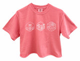 Sun and Surf Graphic Unisex Pigment Dyed Cropped Tee - Color Options Available