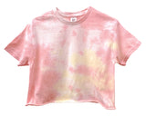 Pastel Tie-Dye Short Sleeve Unisex Cropped Tee, Hand Dyed
