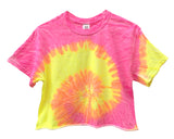 Tie-Dye Short Sleeve Unisex Cropped Tee, Hand Dyed