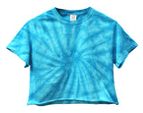 Tie-Dye Short Sleeve Unisex Cropped Tee, Hand Dyed Single Color