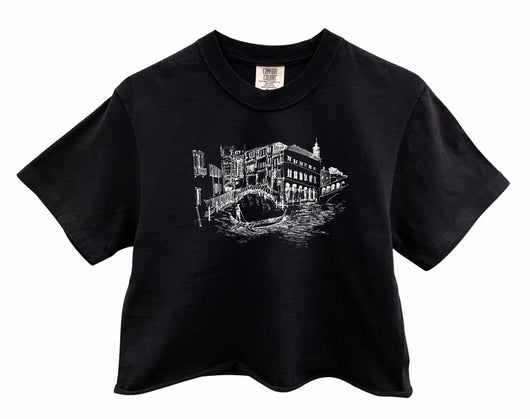 Venice Graphic Unisex Pigment Dyed Cropped Tee - Color Options Available