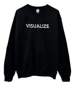 Visualize Black Graphic Crewneck Sweatshirt