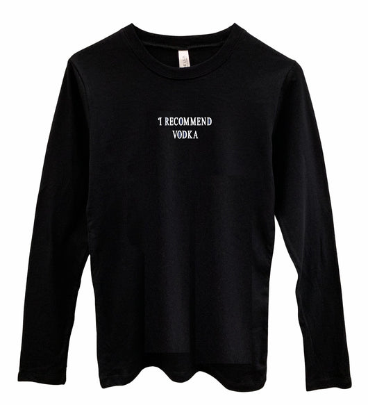 I Recommend Vodka Women's Graphic Black Lightweight Long Sleeve Tee