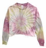 Wildflower Pink Tie-Dye Long Sleeve Unisex Cropped Tee