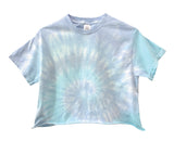 Pastel Tie-Dye Short Sleeve Unisex Cropped Tee, Hand Dyed