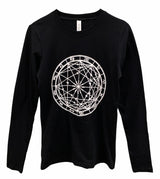 Zodiac Wheel Women's Graphic Black Lightweight Long Sleeve Tee