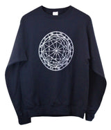 Silver Metallic Zodiac Wheel Black Unisex Crewneck Sweatshirt