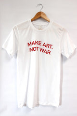 Make Art, Not War White Graphic Unisex Tee