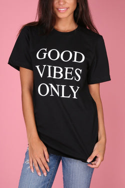 Good Vibes Only Black Graphic Unisex Tee