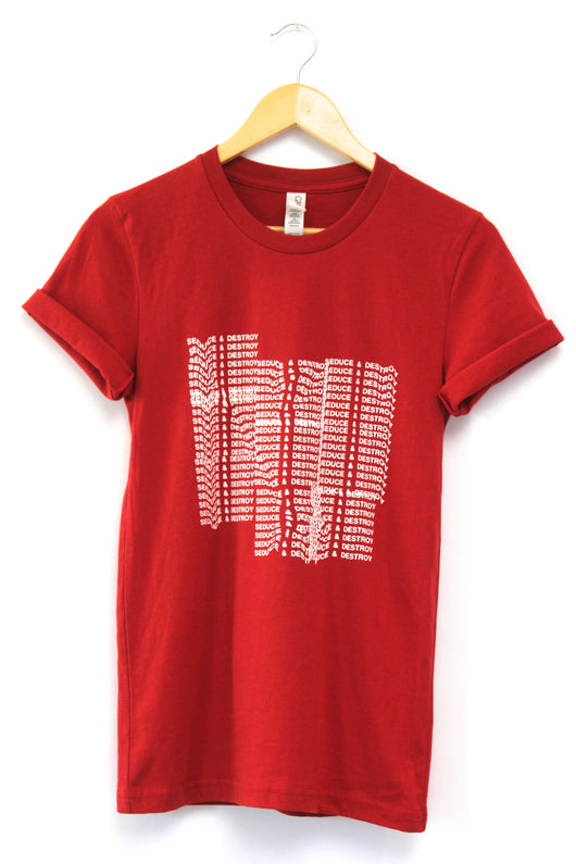 Seduce and Destroy Red Graphic Unisex Tee